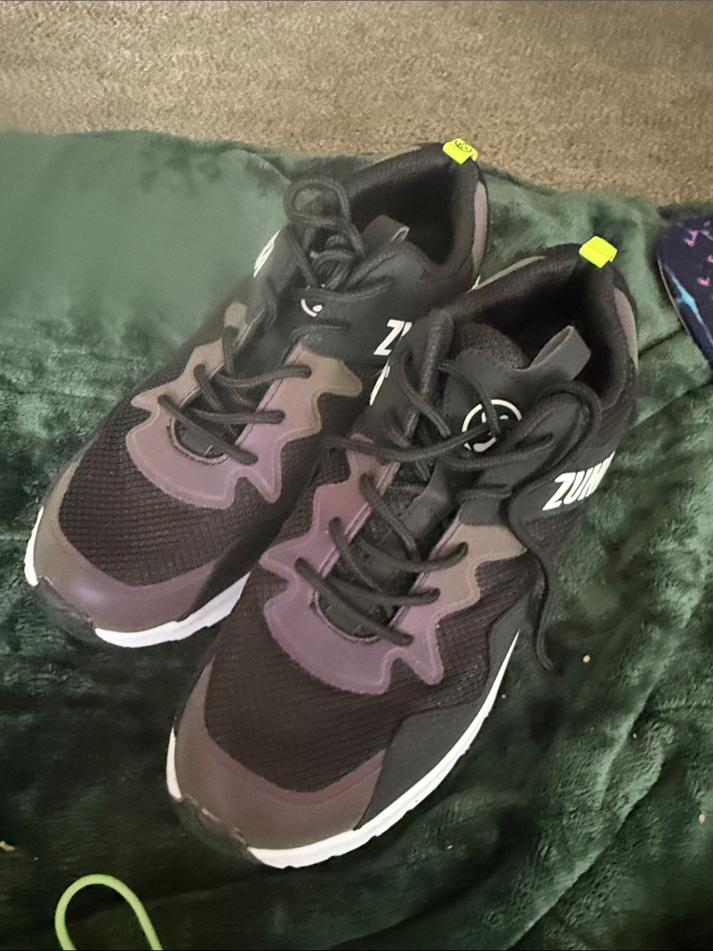 Zumba Fitness Black And Neon Yellow Lace-Up Sneakers